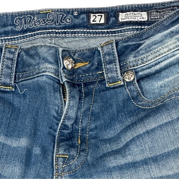 Miss Me Boyfriend Capri Denim Jeans Size 27 Style JB5547P2 - Picture 5 of 6